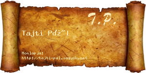 Tajti Pál névjegykártya